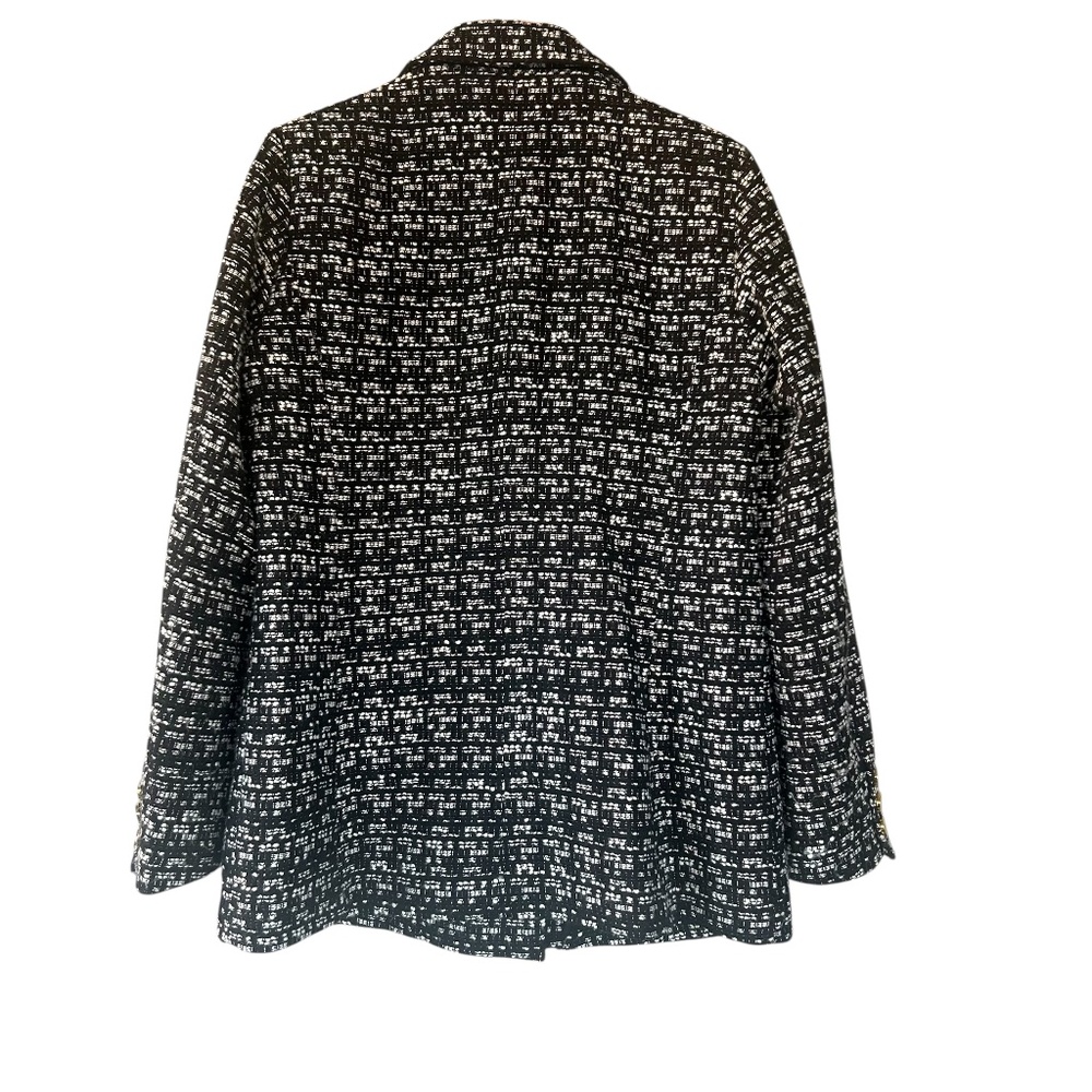 Maeve Black & White Tweed Blazer with Gold Buttons - Picture 3 of 13